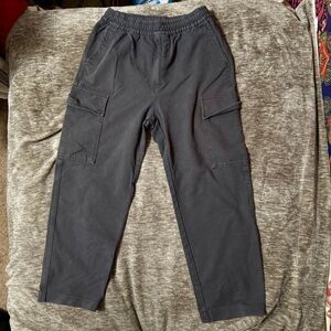 Grey Slim-fit Cargo Pants with Adjustable Waistband S